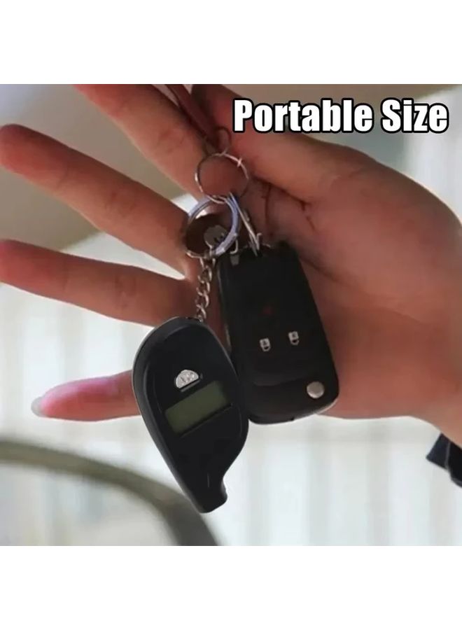Mini Digital Tire Pressure Gauge Black LCD Display Keychain Essential Auto Motorcycle Accessory - Image 4