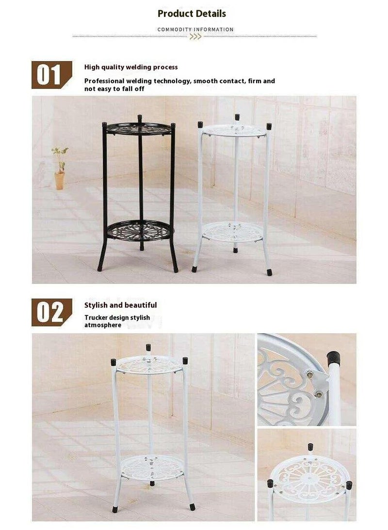 general 2-Layer Minimalist Ironwork Flower Pot Stand Ground To Ground Succulent Green Luo Flower Rack - Image 4