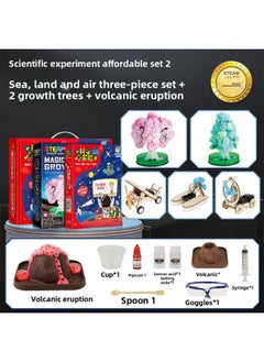 Children's Crystal Planting Handmade Materials Science Small Experiment Suit Primary School Students DIY Crystallization Fun Toys-Specifications:Sea, Land And Air Three-piece Set + Large Growth Tree + Volcanic Explosion-Color:Crystal Color Is Random (please Contact Customer Service To Note The Color)