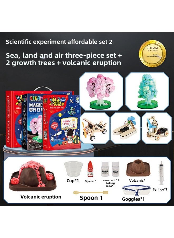 Generic - Children's Crystal Planting Handmade Materials Science Small Experiment Suit Primary School Students DIY Crystallization Fun Toys-Specifications:Sea, Land And Air Three-piece Set + Large Growth Tree + Volcanic Explosion-Color:Crystal Color Is Random (please Contact Customer Service To Note The Color) - Image 1