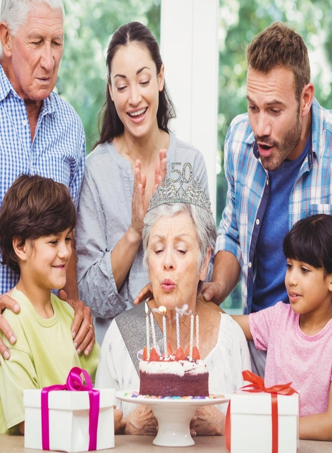 شاناكو طقم وشاح وتاج شانكو لعيد الميلاد الخمسين، طقم وشاح عيد ميلاد "خمسون ورائعة"، هدية تذكارية لحفلة عيد الميلاد الخمسين، زينة لحفلة عيد ميلادها - Image 3