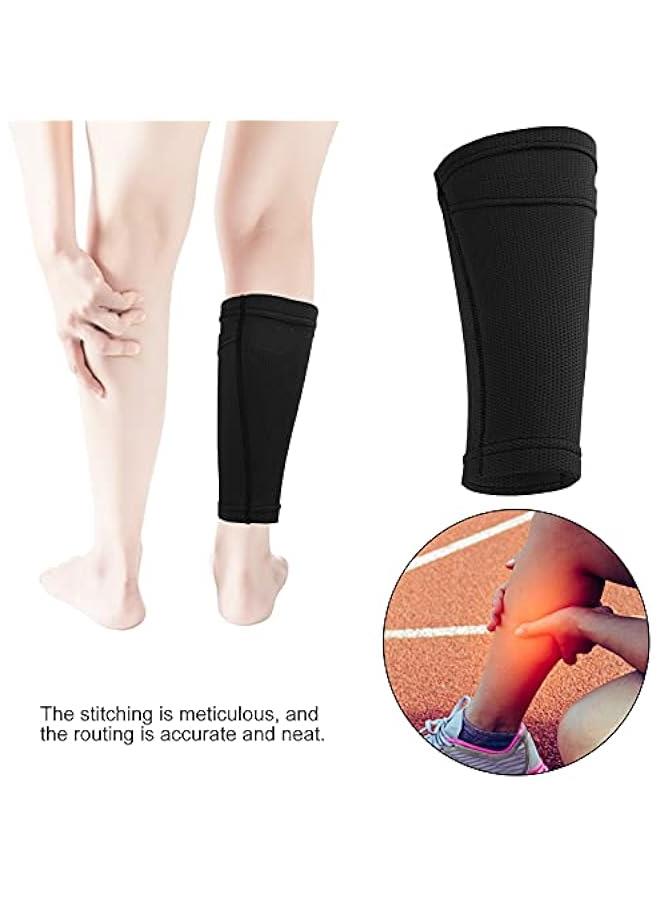 Generic Soccer Shin Guard Socks,Black Leg Guard Socks, Nylon Breathable Calf Shin Guard Covers, Double Layer Leg Performance Support - Image 2