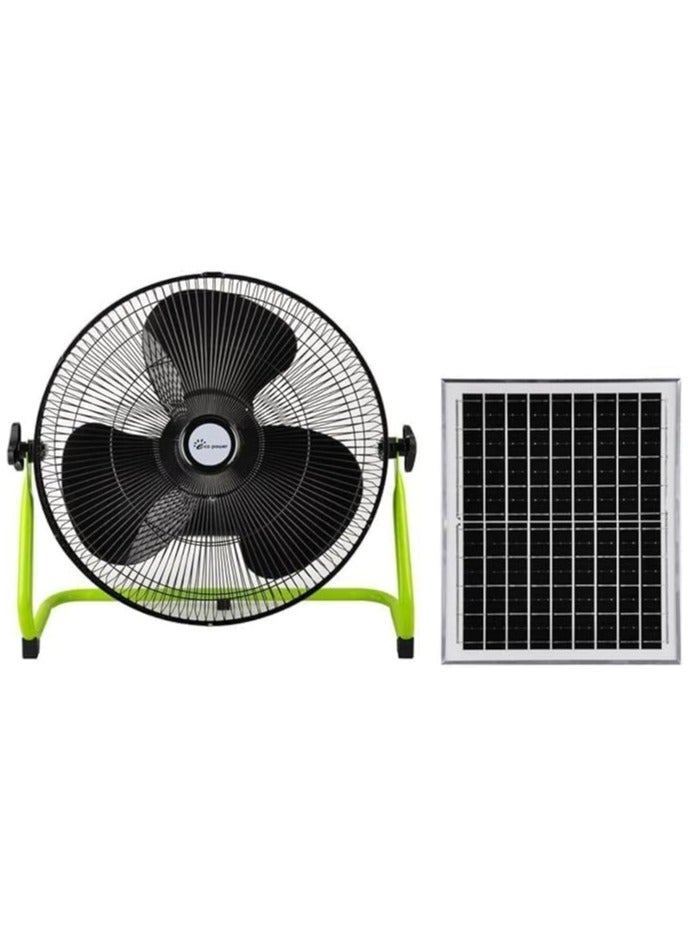 Rechargeable Solar Fan, DC Motor Quiet 14 Inch Pedestal Fan Oscillating Movement Fan Head 3 Speed with Solar Panel Rechargeable Portable Fan for Office Home Outdoor Camping (With Usb Port)  - Image 1