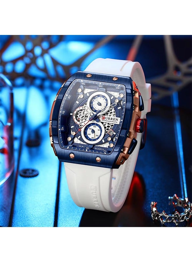 CURREN Top Brand Men's Watches Luxury Square Quartz Wristwatch Waterproof Luminous Chronograph Watch for Men Date Clock - Image 4