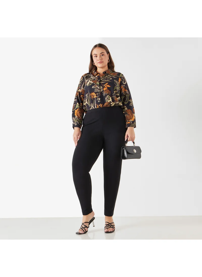 Ulla Popken Plus Size Ulla Popken Leggings with Elasticated Waistband