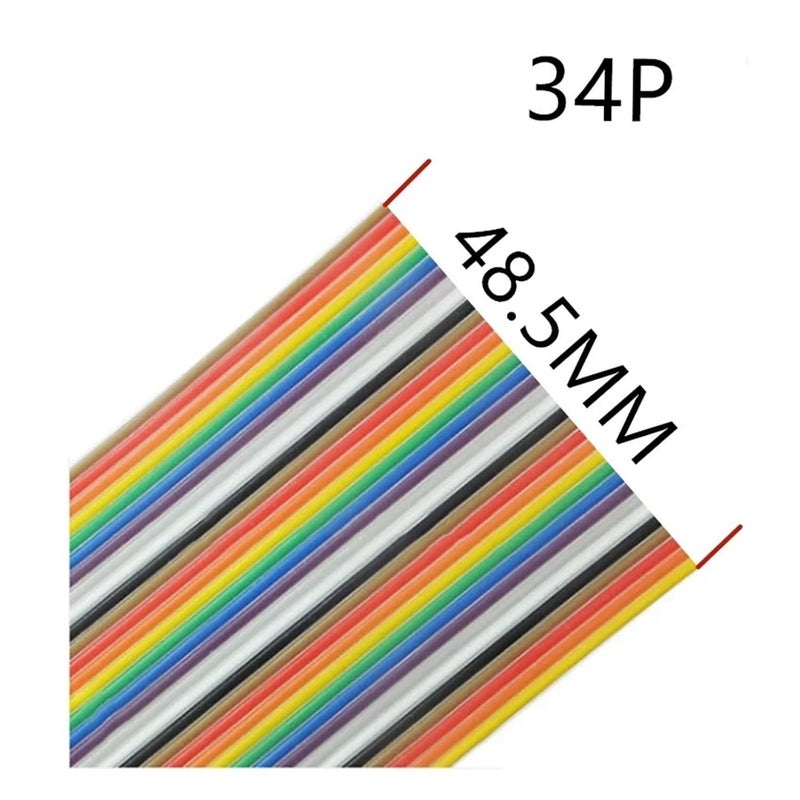 Grey Flat Ribbon Cable Length 1m Colorful 1.27mm Spacing Pitch Cable 10/14/16/20/26/34/40/50/60/64 Pin Flat Rainbwo Ribbon Wire(34pin) - Image 2