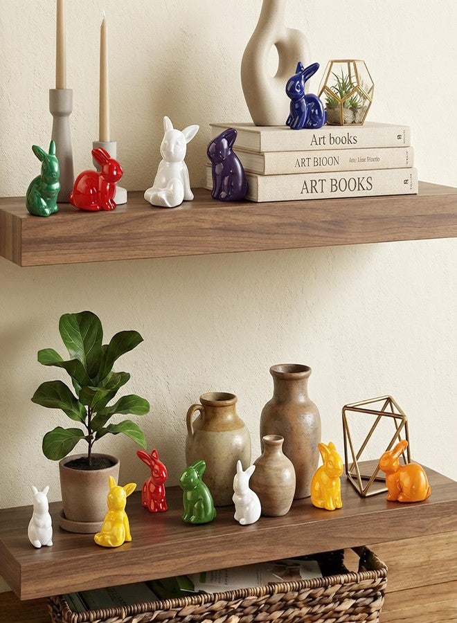Remerry 8 Pcs Ceramic White Bunny Summer Bunny Crafts DIY Decorative Rabbit Figurines Porcelain Decor Modern Art Rabbit Figurine with 2 Set 12 Color Paints 8 Brush for Party Favor DIY Gift - Image 5