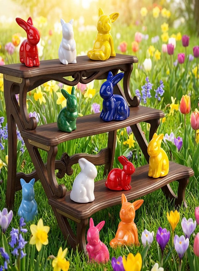 Remerry 8 Pcs Ceramic White Bunny Summer Bunny Crafts DIY Decorative Rabbit Figurines Porcelain Decor Modern Art Rabbit Figurine with 2 Set 12 Color Paints 8 Brush for Party Favor DIY Gift - Image 4