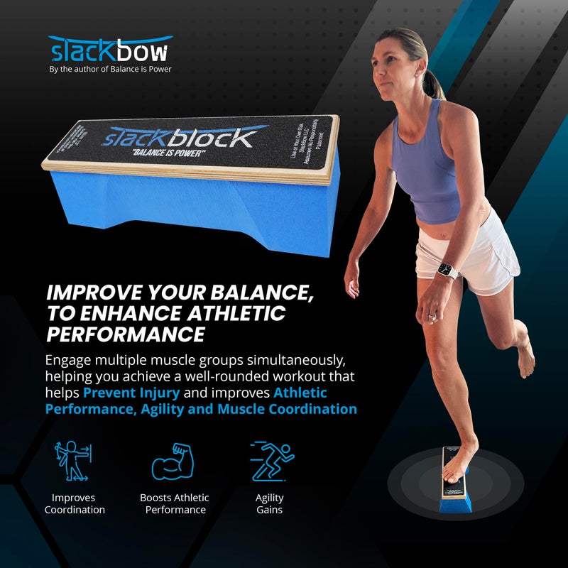 SlackBow SlackBlock Athletic Balance Trainer â€“ Improve Balance, Stability, and Athletic Performance â€“ Condition Your Body and Prevent Injury - Compact and Portable â€“ 13â€ - Image 2