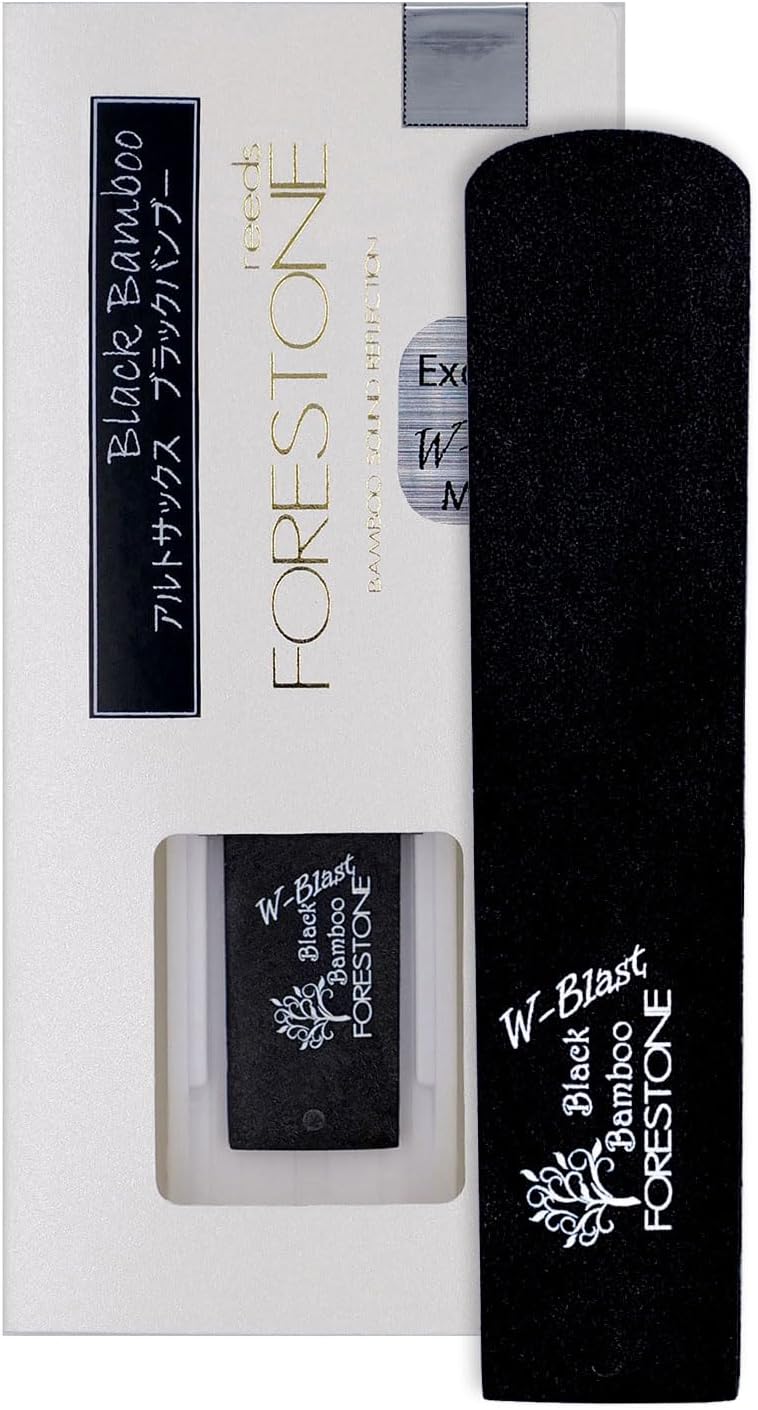 FORESTONE Black Bamboo W-Blast Synthetic Soprano Saxophone Reed with Bamboo Fiber and Carbon Blend, French Filed Cut with Dark, Classical Sound Profile - Long-Lasting - Made in Japan Soft (S) - Image 1