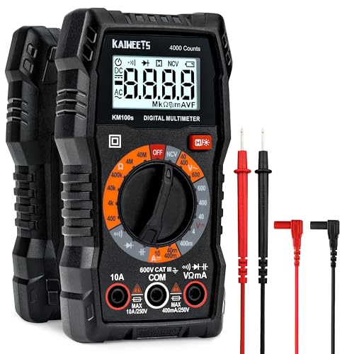 KAIWEETS Digital Multimeter 4000 Counts, Voltage Tester with Accurate Ohm Volt Amp Readings, DC/AC Voltmeter Clearly Measures Resistance Continuity Diode Capacitance NCV for Household and Automotive - Image 1
