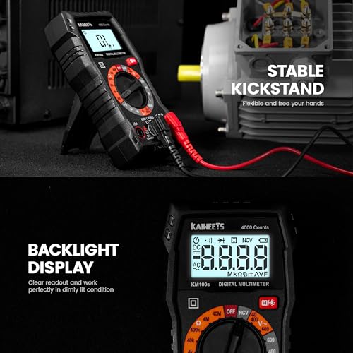 KAIWEETS Digital Multimeter 4000 Counts, Voltage Tester with Accurate Ohm Volt Amp Readings, DC/AC Voltmeter Clearly Measures Resistance Continuity Diode Capacitance NCV for Household and Automotive - Image 5