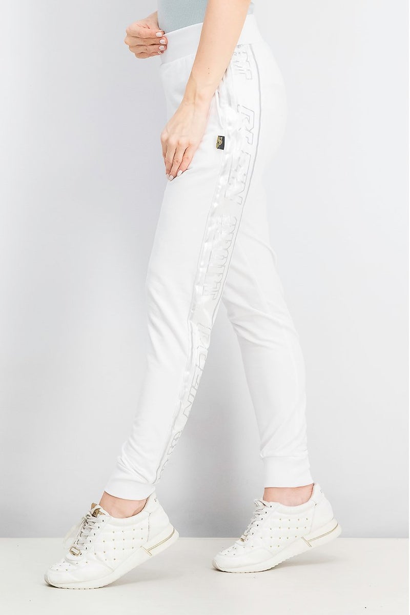 Plein Sport Women Sportswear Fit Training Sweatpants, White - Image 3