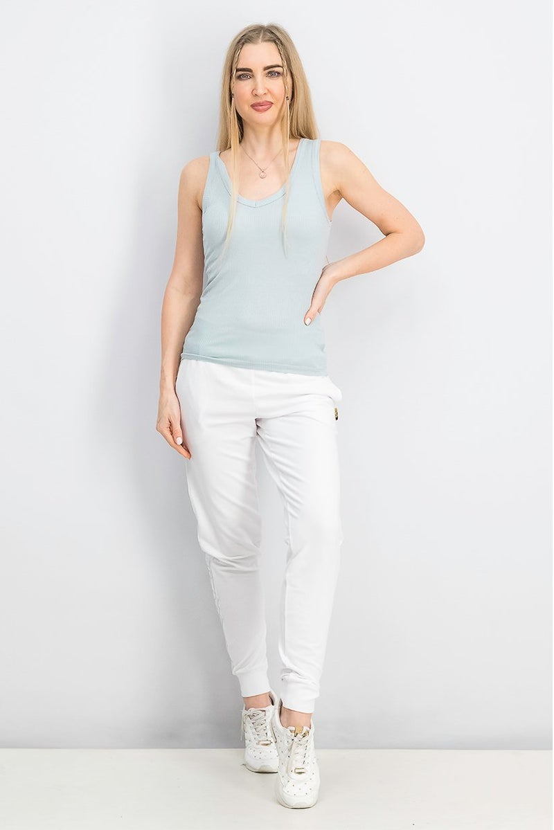 Plein Sport Women Sportswear Fit Training Sweatpants, White - Image 2