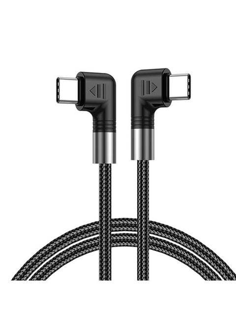 A9 100W USB-C/Type-C to USB-C/Type-C Double Elbow Data Cable, Length:2m