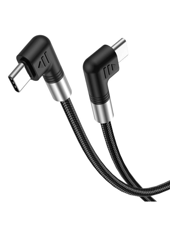 A9 100W USB-C/Type-C to USB-C/Type-C Double Elbow Data Cable, Length:2m