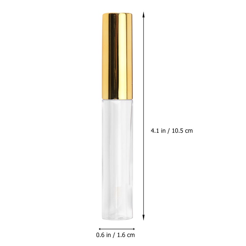 10pcs 10ml Labial Glair Circular Tubes Empty Lip Gloss Tube Plastic Body Lip Glaze Bottle for Female (Golden) - Image 2