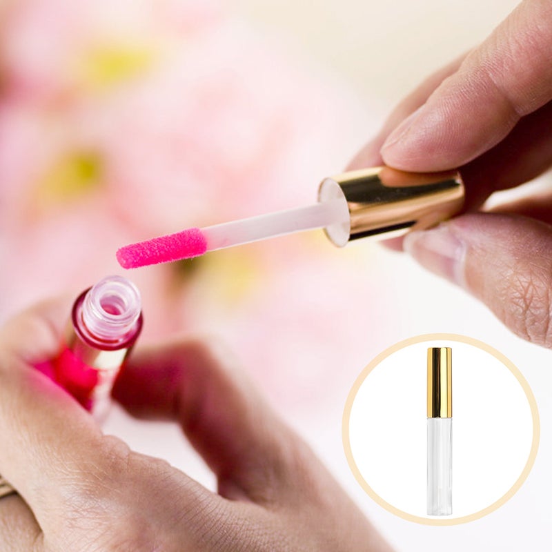 10pcs 10ml Labial Glair Circular Tubes Empty Lip Gloss Tube Plastic Body Lip Glaze Bottle for Female (Golden) - Image 4