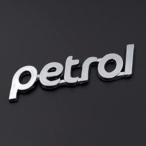 Asraw Chrome Finish Car Fuel Tank Sticker - Fuel Tank Logo Emblem Badge Monogram Universal for Car (Petrol 3x8.5cm) - Image 1
