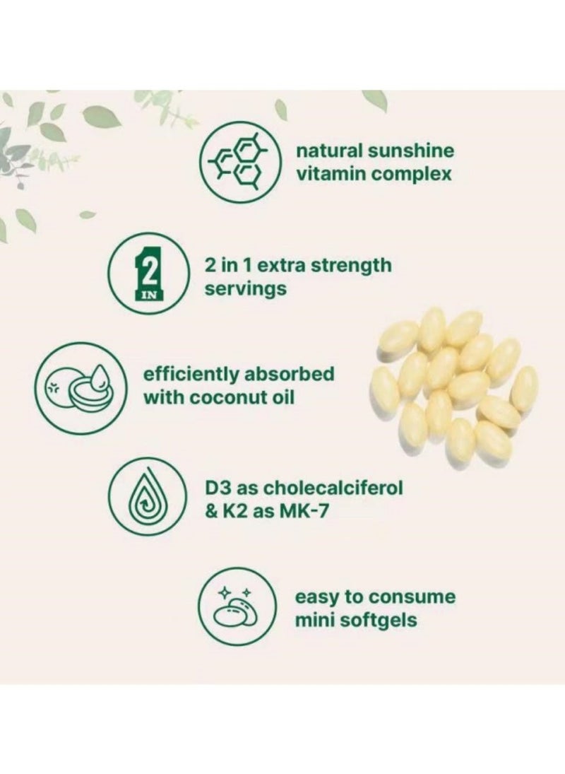 Micro Ingredients Vitamin D3 10000 IU + K2 MK-7 200 mcg, 180 Softgels with Virgin Coconut Oil, 2-in-1 Formula for Calcium Absorption, Bone, Immune & Heart Health, Easy to Swallow  - Image 3