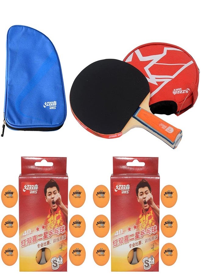 DHS TT BAT A1003 DHS with TT Ball DHS S-S1840BY 2 Star Y Supermarket (12 Pcs Box) and TT BAT Cover RC104 DHS Blue - Image 2