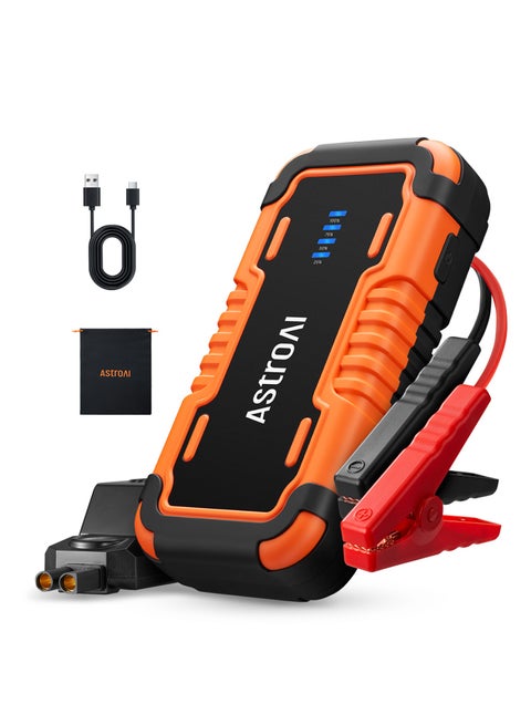AstroAI P10 Car Battery Jump Starter, 5000A Portable Jump Starter Battery Pack for Up to 10L Gas & 8L Diesel Engines, 12V Lithium Jump Box, Auto Booster Pack with 3-Mode LED Lights & Jumper Cable