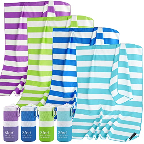 Sfee 4 Pack8Pcs Microfiber Travel Towel Beach Towel Quick Dry Towel Camping Towel Super Absorbent Compact Lightweight Sports Towel Gym Towel for Beach Gym Hiking Pool Backpacking Bath Yoga