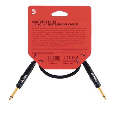 Planet Waves D’Addario Cable, Black, 1 Foot (PW-PC-01) - Image 3