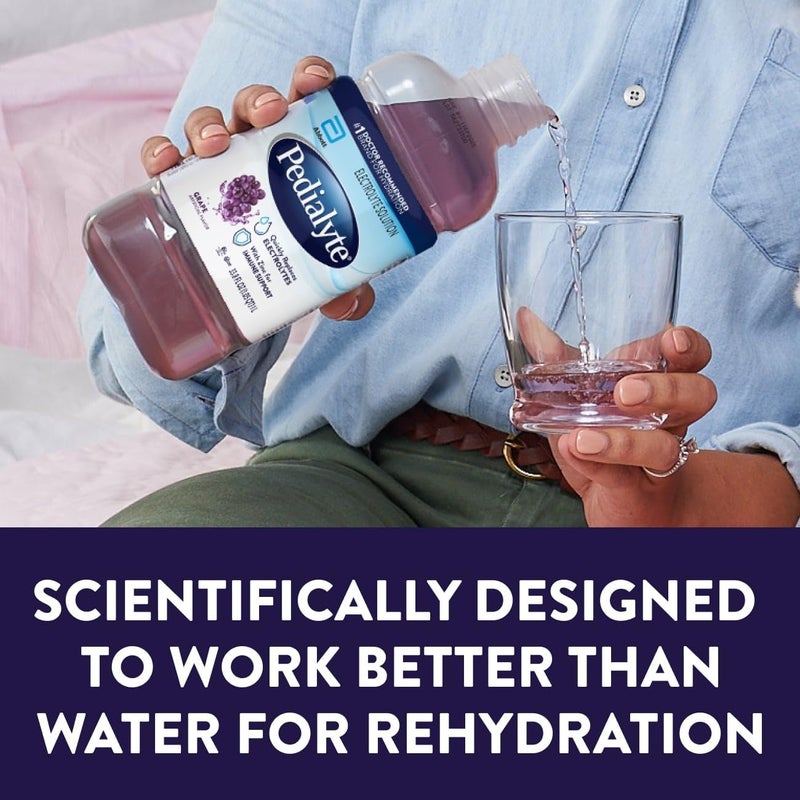 Pedialyte Electrolyte Solution, Hydration Drink, Grape Flavor, 1 Liter, 8 Count - Image 4