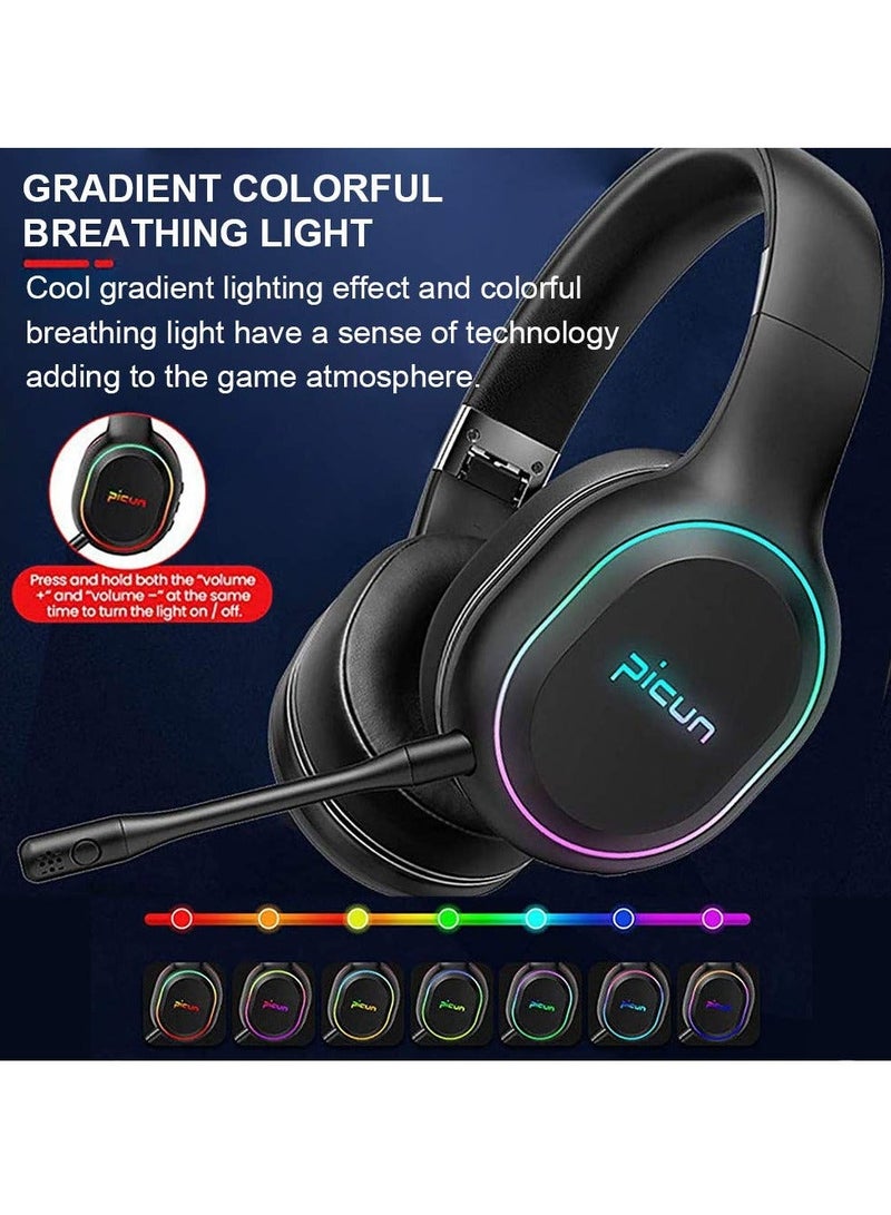 بيكن سماعة الألعاب اللاسلكية Picun P80X HiFi Bluetooth 2.4 جيجا هرتز لأجهزة PS5، PS4،سويتش، الكمبيوتر الشخصي، الكمبيوتر المحمول، إكس بوكس، أندرويد، IOS - Image 3