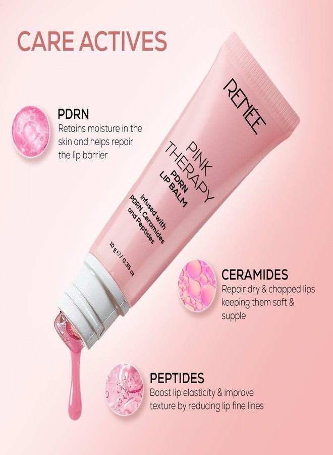 RENEE Pink Therapy PDRN Overnight Lip Repairing & Moisturising Lip Balm For Dry, Chapped Lips | Glossy Finish, Revives Lip Barrier & Improves Elasticity | With Vegan PDRN, Peptides & Ceramides | 10g - Image 2