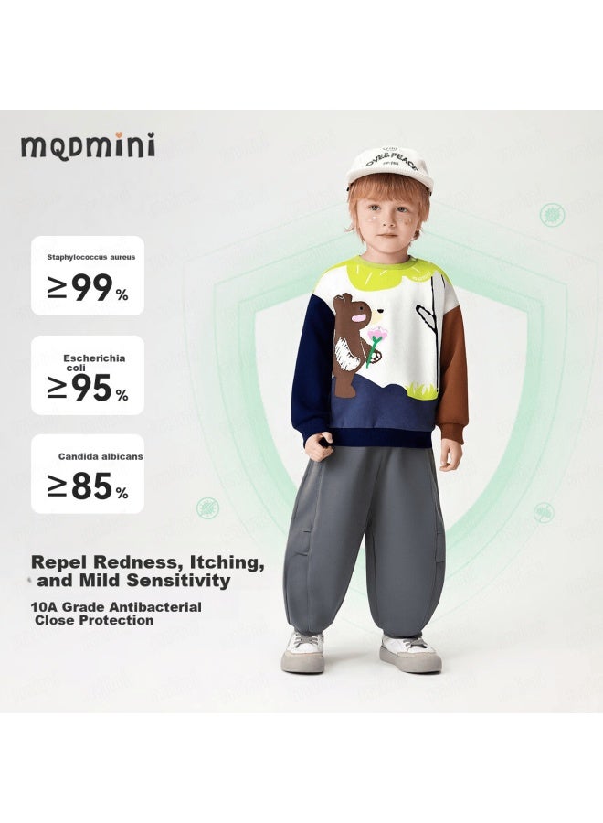 Mqdmini Kids Sweatshirt Spring Boys Girls Colorblock Fun Top Baby Fashion Cartoon Shirt - Image 3