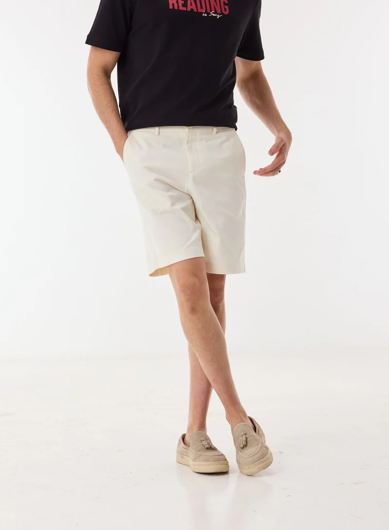 Ashita Fernandes  Axel Men’s White Cotton Blend Shorts – Relaxed Fit Knee Length Lightweight Casual Wear for Men | Best Price UAE