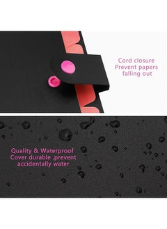 erorex Expanding File Folders Pockets Letter Size A4 Paper Document Organizer For School Office 2 Pack Black Blue  - Image 3