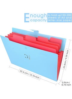 erorex Expanding File Folders Pockets Letter Size A4 Paper Document Organizer For School Office 2 Pack Black Blue  - Image 2
