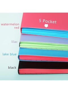 erorex Expanding File Folders Pockets Letter Size A4 Paper Document Organizer For School Office 2 Pack Black Blue  - Image 5