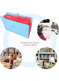 erorex Expanding File Folders Pockets Letter Size A4 Paper Document Organizer For School Office 2 Pack Black Blue  - Image 4