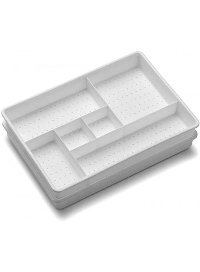 Madesmart madesmart Two-Piece Drawer Organizer - White | VALUE COLLECTION | 12-Compartments | Holds Objects with a Variety of Sizes | Easy to Clean | BPA-Free - Image 1