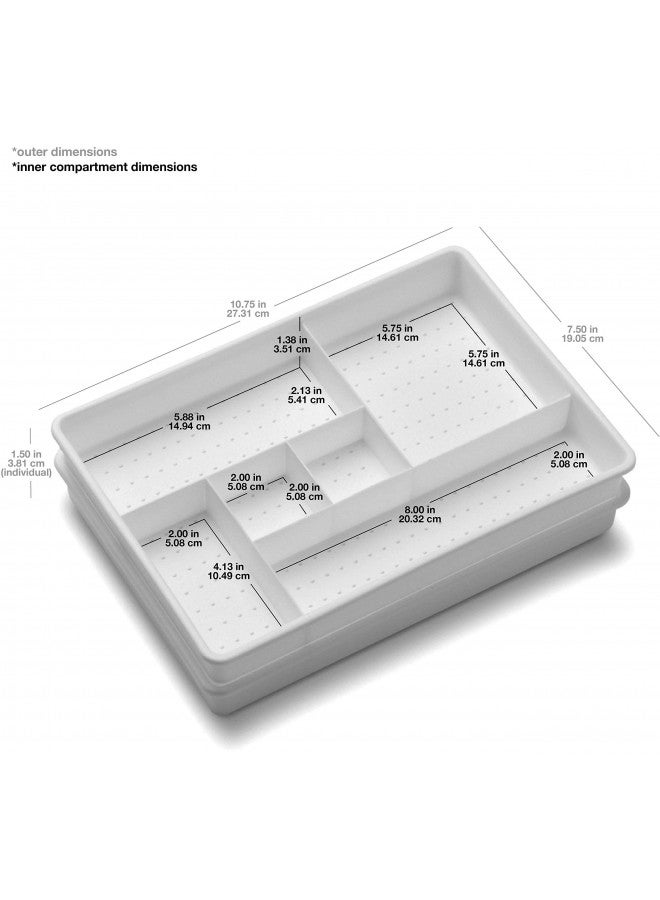 Madesmart madesmart Two-Piece Drawer Organizer - White | VALUE COLLECTION | 12-Compartments | Holds Objects with a Variety of Sizes | Easy to Clean | BPA-Free - Image 3