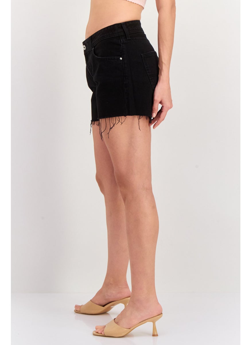 Pepe Jeans Women Washed Denim Short, Black  - Image 2