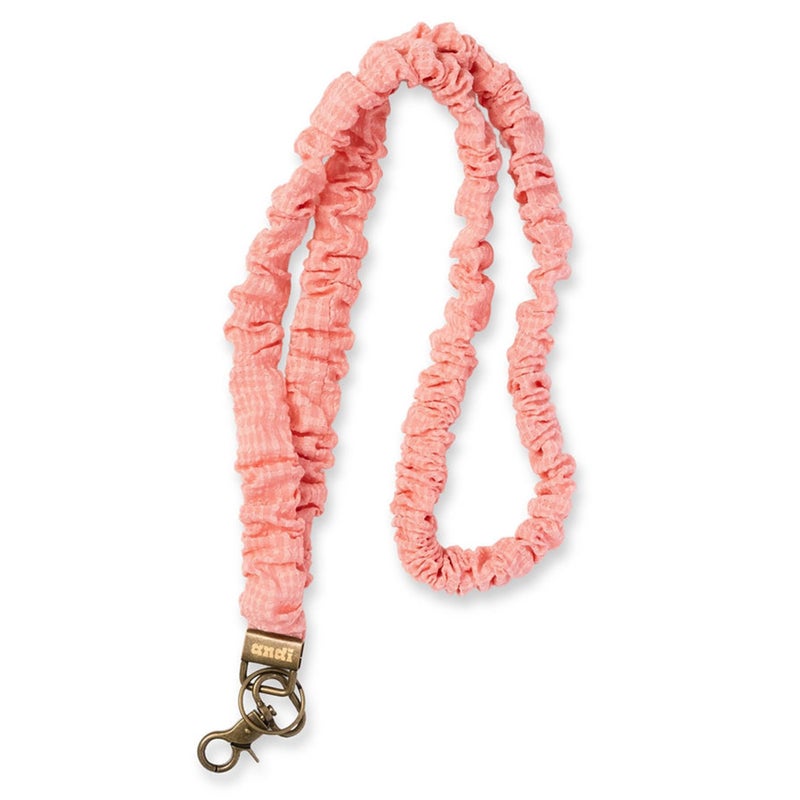 ANDI Neck Lanyard For Women - Scrunchie Cute Lanyard for Keys, Id Card Holder, Wallet - Aesthetic Long Lanyard (Coral Gingham) - Image 1