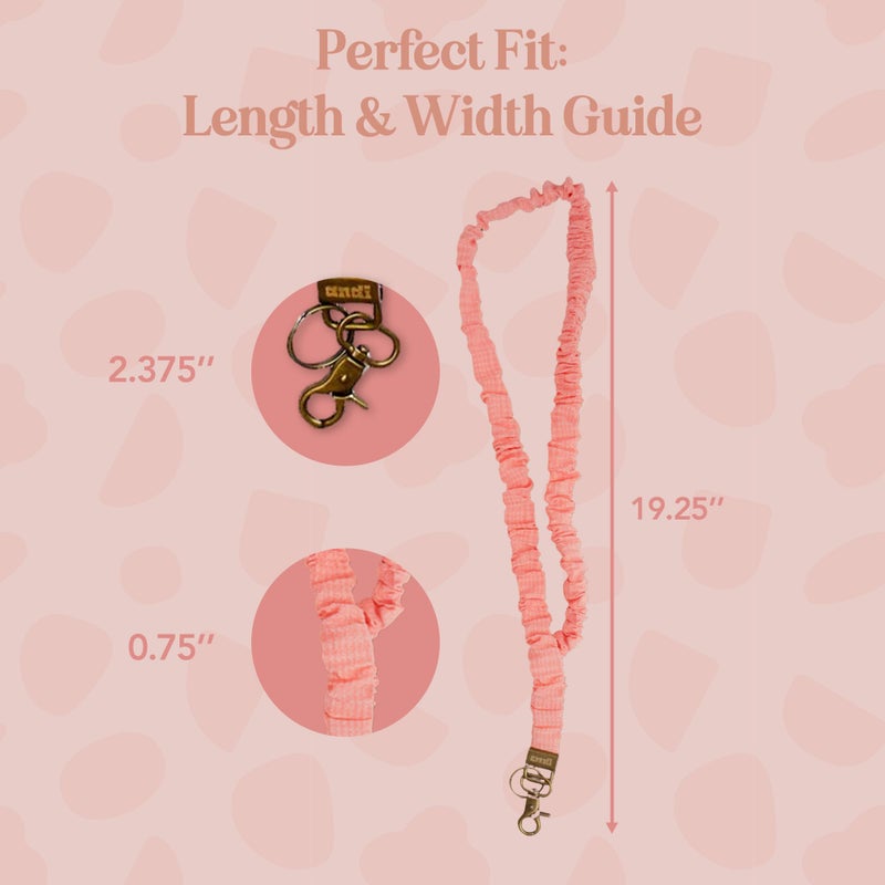 ANDI Neck Lanyard For Women - Scrunchie Cute Lanyard for Keys, Id Card Holder, Wallet - Aesthetic Long Lanyard (Coral Gingham) - Image 4