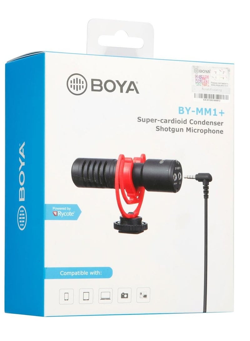 BOYA BY-MM1+ Professional Audio Recording Microphone – On-Camera, Cardioid, Condenser, Mini Mic for Smartphone, DSLR, DV, Live Streaming, Interviewing, and Vlogging - Image 2