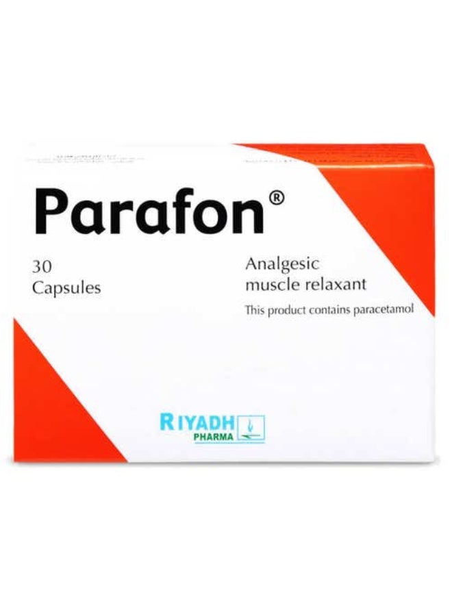 RIYADH PHARMA Parafon Analgesic Muscle Relaxant Capsules with Paracetamol, Pain Relief Support, 30 Capsules - Image 2