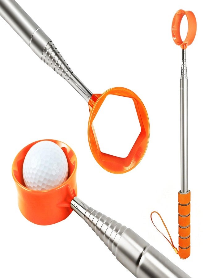 Aleybloodes Telescopic Golf Ball Retriever, 9-Foot Heavy-Duty Stainless Steel Shaft Golf Ball Picker with Non-Slip Rubber Grip, Professional Dual-Sided Easy-Pickup Golf Ball Retriever - Image 1