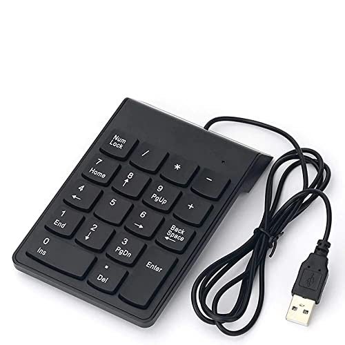 XIKKART USB Numeric Keypad – Slim 18-Key Wired Number Pad for Laptop, PC, MacBook, iMac, Mac Pro/Air – Portable External Numpad Keyboard for Data Entry (Black) (Wired Numpad) - Image 1
