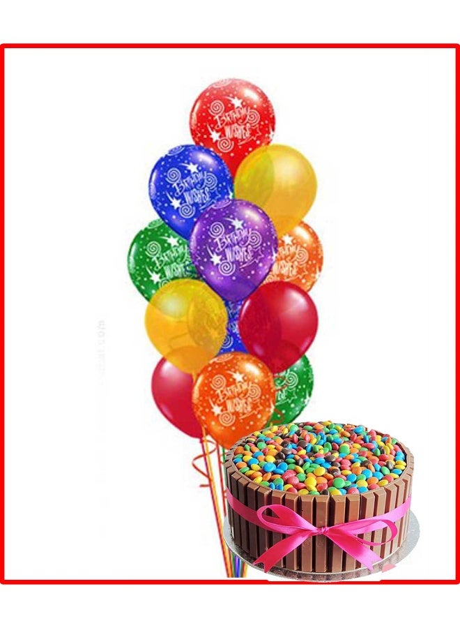 Carmel Flowers كيك كيت كات مع باقة بالونات عيد الميلاد