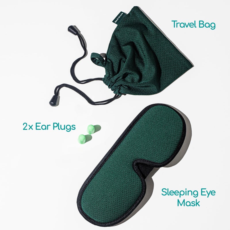 Medi Grade Cotton Sleep Mask with 3D Eye Mask Memory Foam - Travel Sleeping Mask for Women and Men with 4 Ear Plugs, Carabiner and Storage Bag - Blackout Sleep Mask Light Blocking - Sleep Eye Mask - Image 2