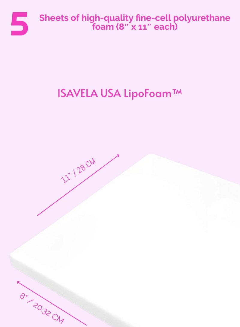 ISAVELA USA Lipo Foam™ 5 Sheets per Pack (LPF05)Post Surgery, Post Surgery Ab Board for Flattening Abdominal Compression, Liposuction Foam pads for Recovery - Image 4
