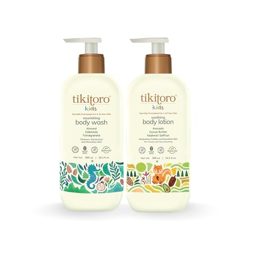 Tikitoro Kids Body Combo Pack | 100% Vegan with Nourishing Body Wash & Soothing Body Lotion | No Parabens & Sulphates | Gift Combo Pack (Age: 4+) (300 ml x 2) - Image 1